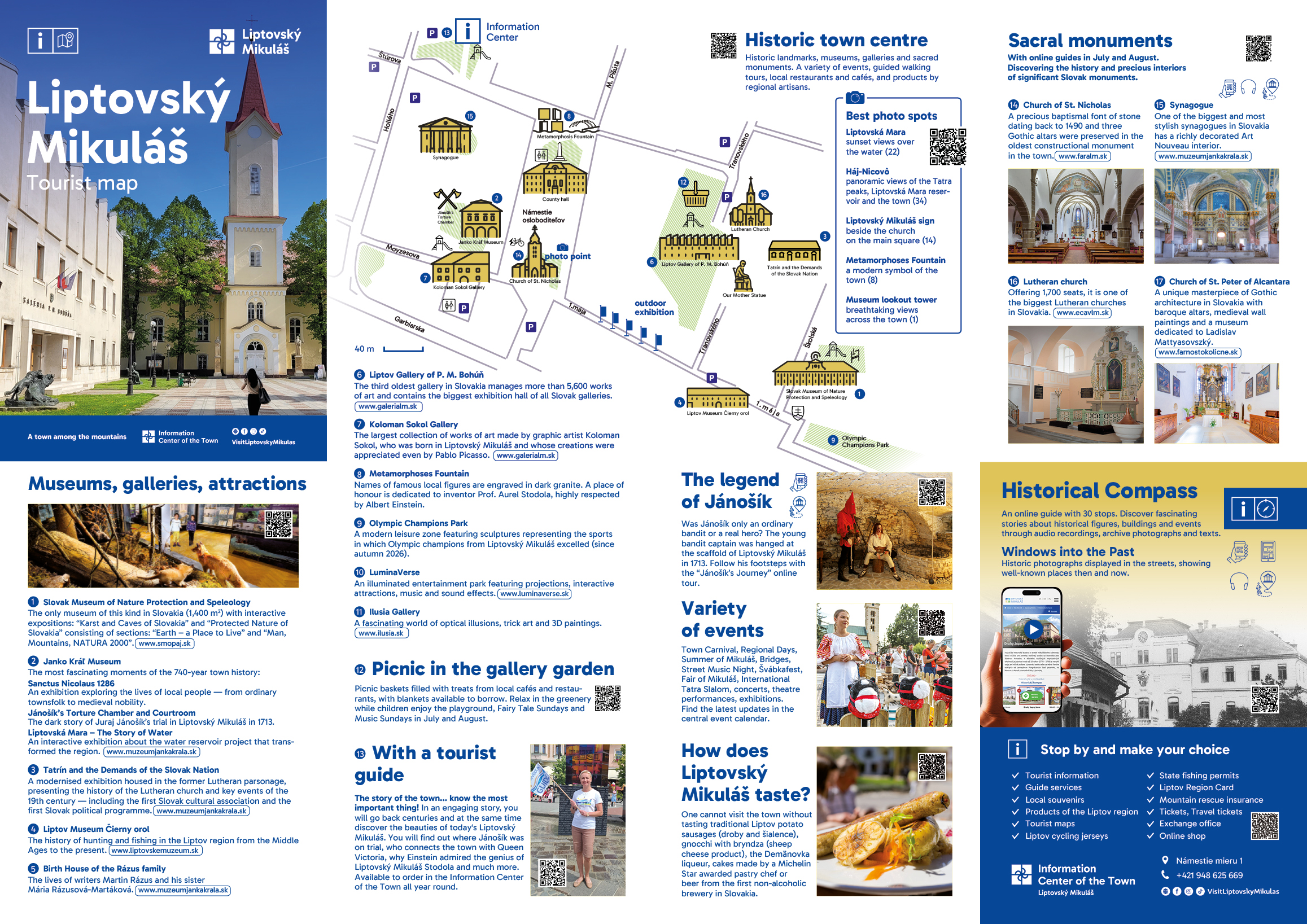 Liptovský Mikuláš - tourist map, historical center Liptovský Mikuláš - tourist map, historical center