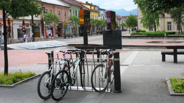 Bicycle stands in the historic center