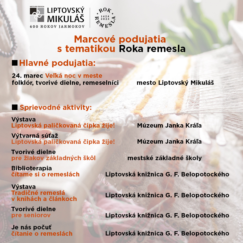 Rok remesla: podujatia v marci