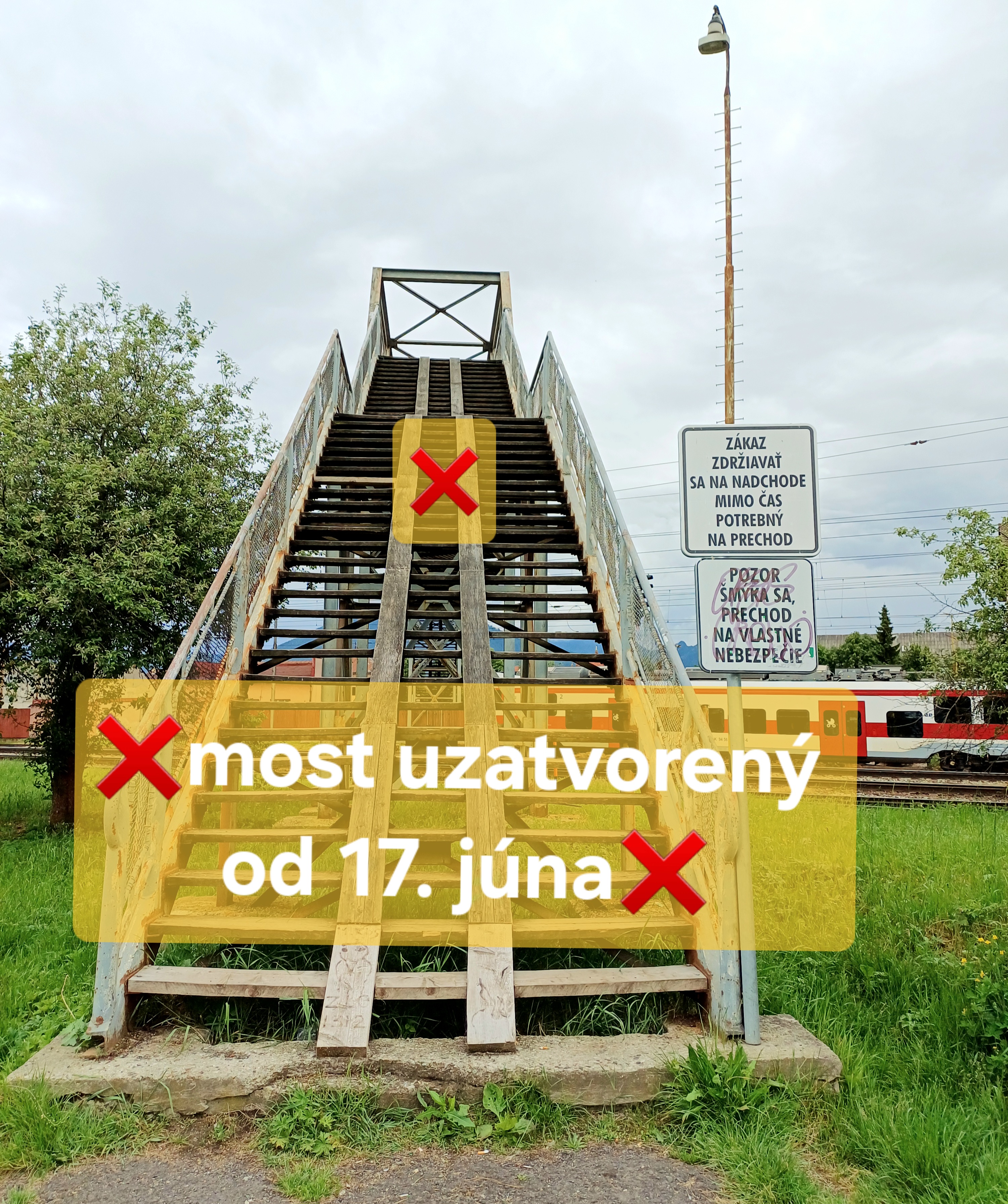 Most ponad trať bude od 17. júna uzatvorený, začína sa rekonštrukcia!