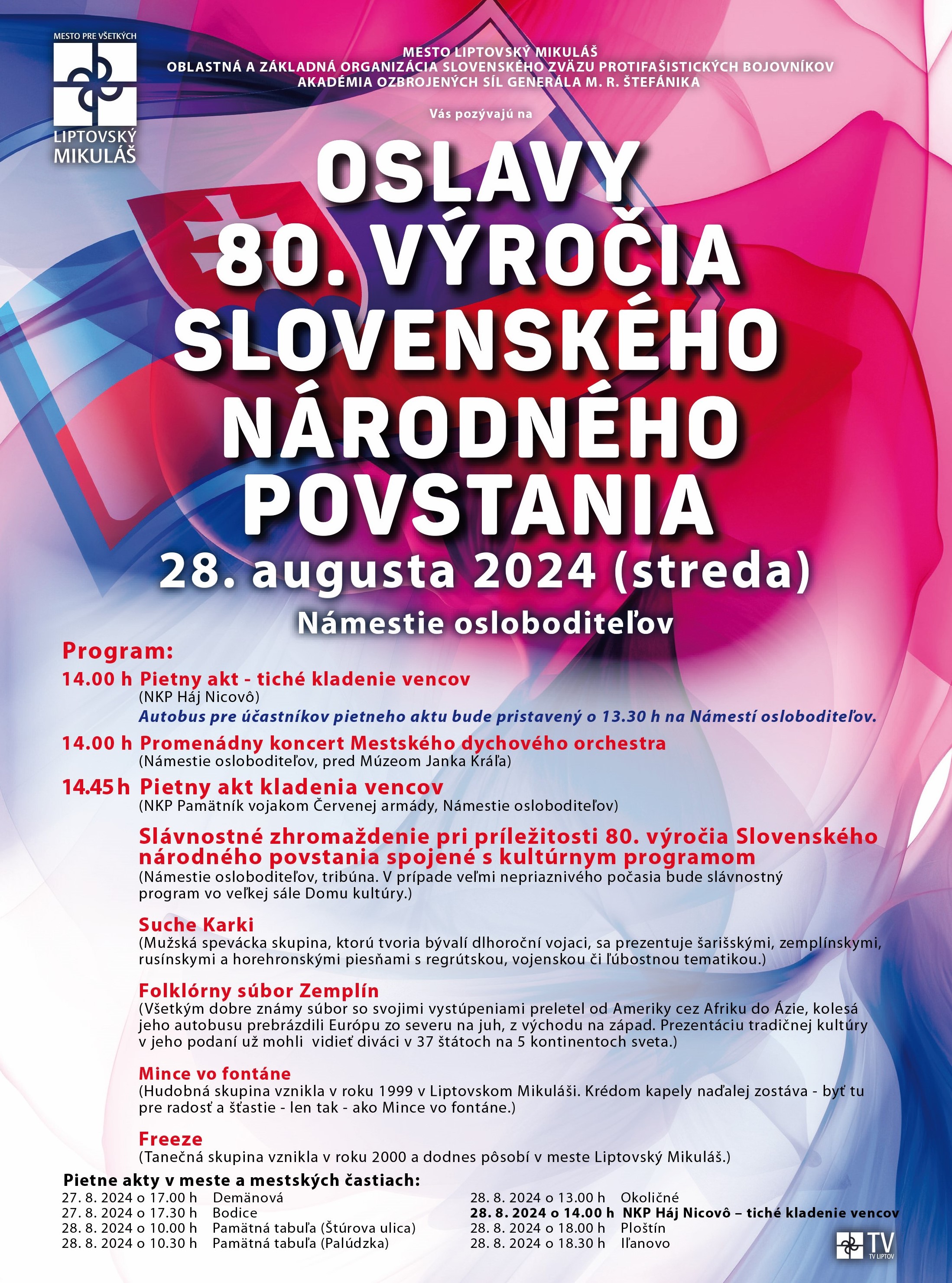 Výročie SNP oslávime v stredu
