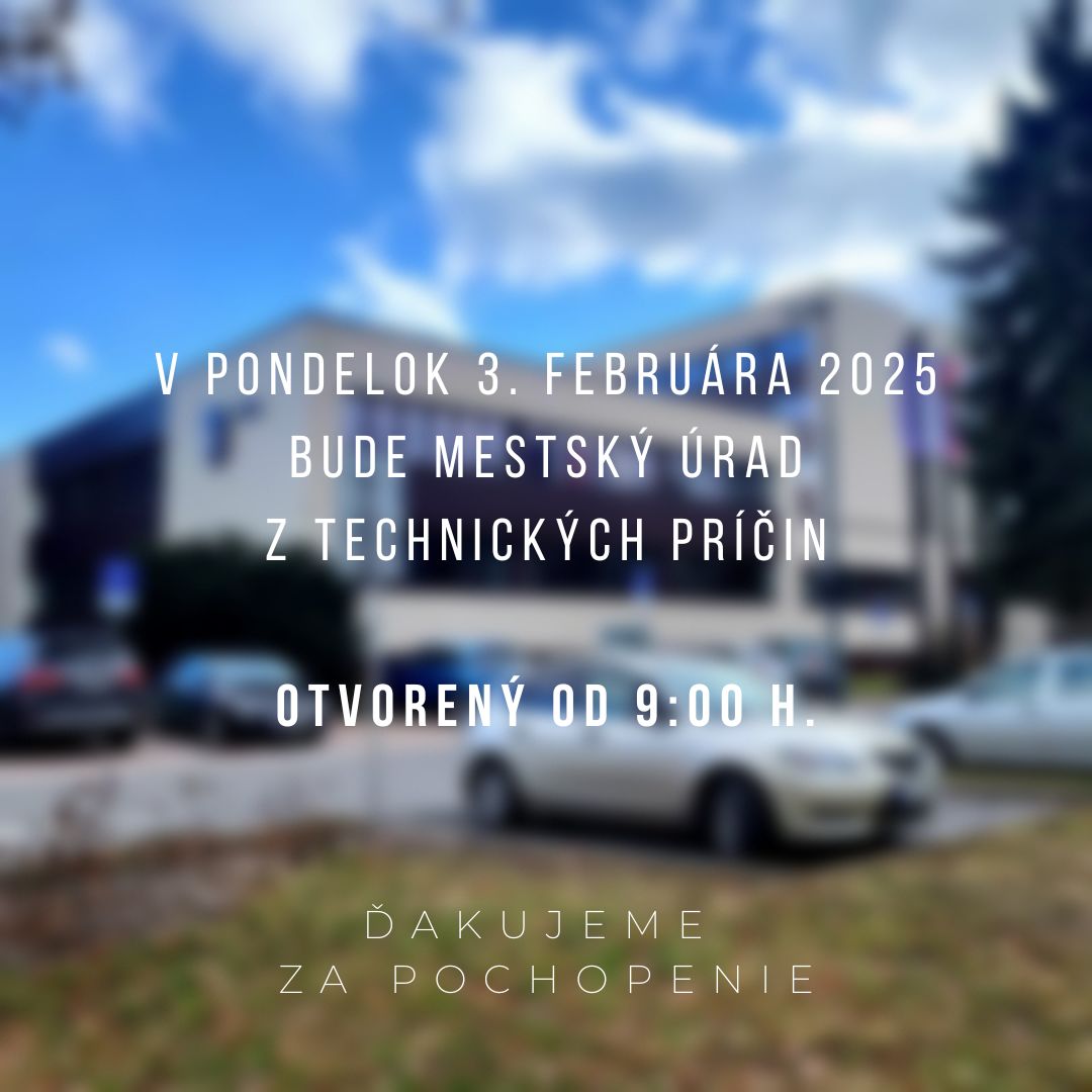 Úradné hodiny v pondelok 3. februára