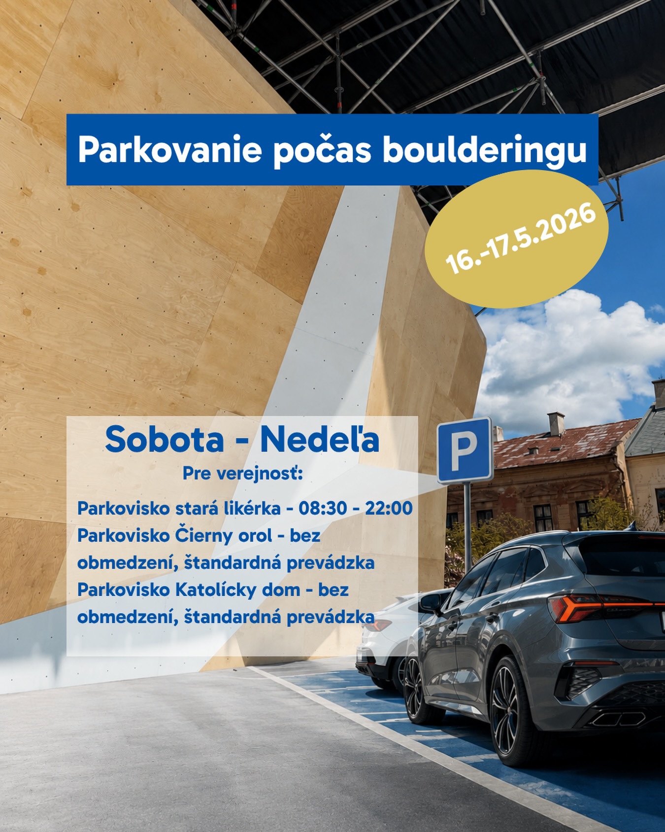 Dopravné obmedzenia počas Európskeho pohára v boulderingu
